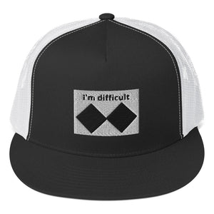 I'm Difficult Flat Trucker Cap