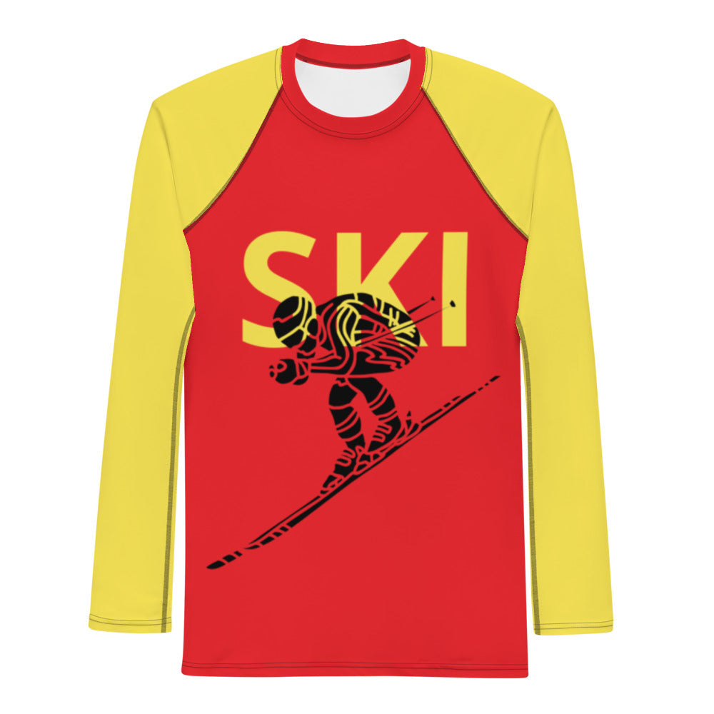 Men's Athletic Long Sleeve Shirt SKI Red