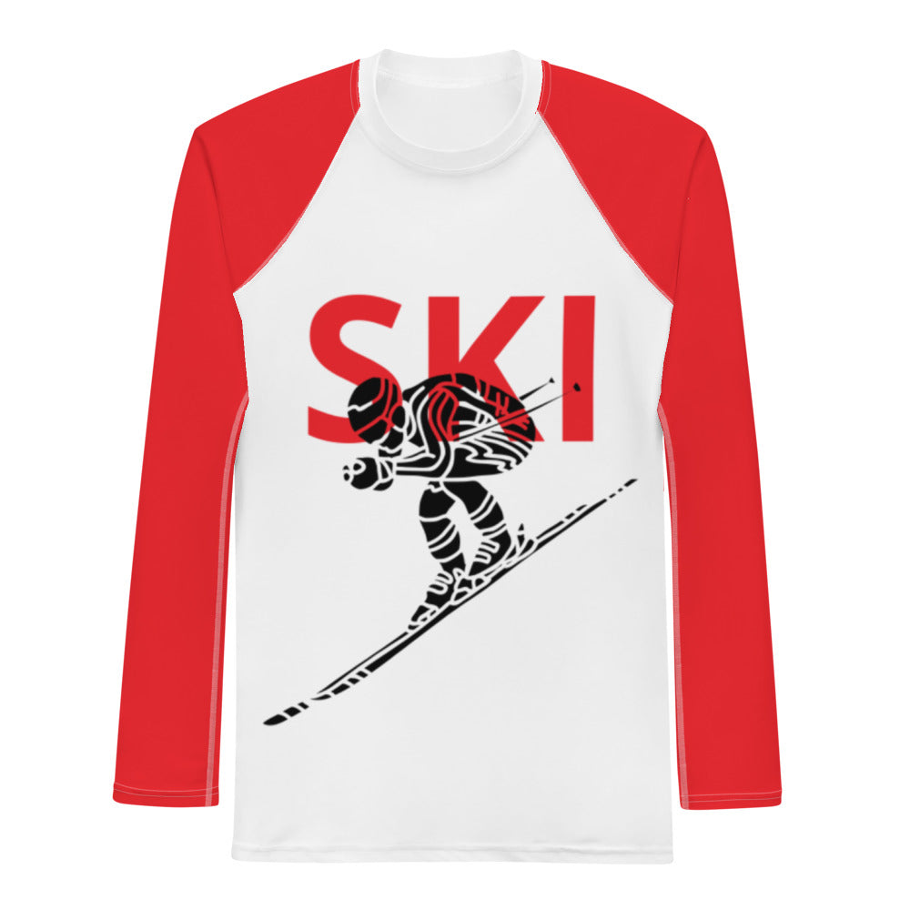 Men's Athletic Long Sleeve Shirt SKI White