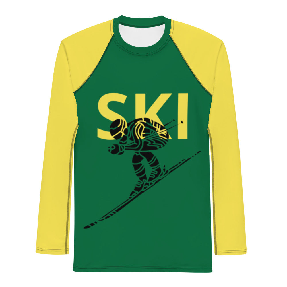 Men's Athletic Long Sleeve Shirt SKI Green/Yellow