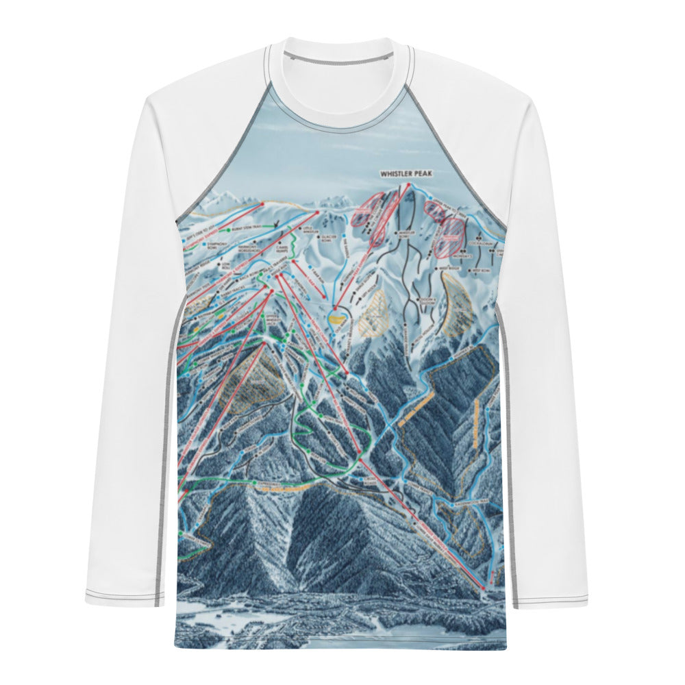 Men's Athletic Long Sleeve Shirt SKI Map