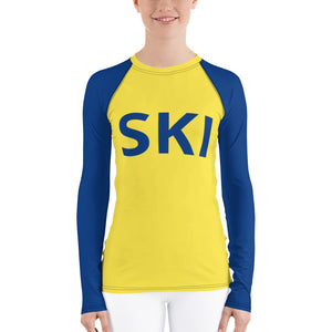 Women's Athletic Long Sleeve Shirt SKI Yellow/Blue