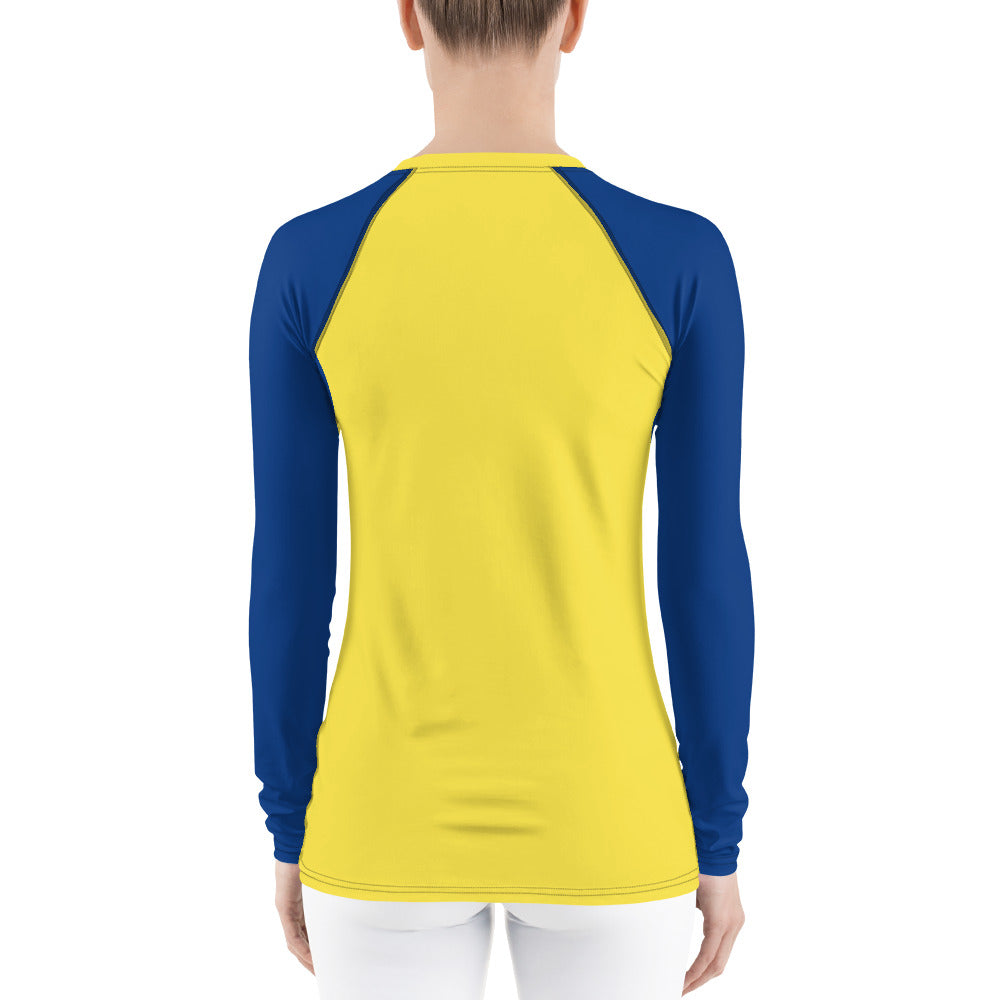 Women's Athletic Long Sleeve Shirt SKI Yellow/Blue