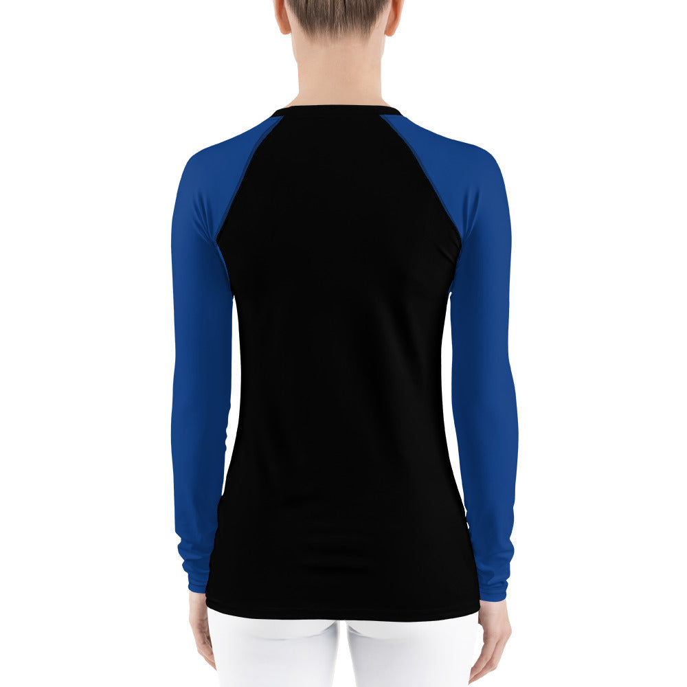 Women's Athletic Long Sleeve Shirt SKI Black/Blue