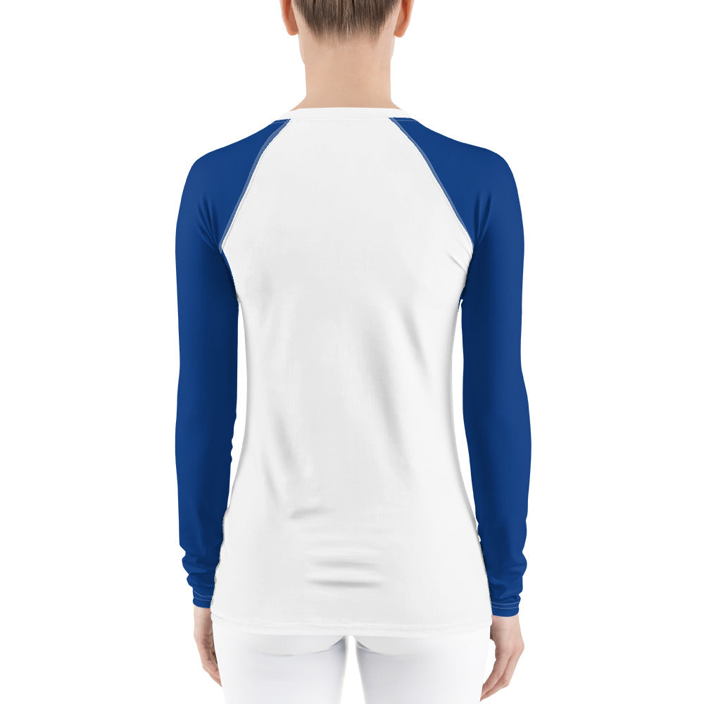 Women's Athletic Long Sleeve Shirt SKI White/Blue