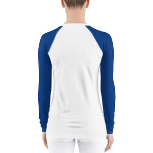 Women's Athletic Long Sleeve Shirt SKI White/Blue