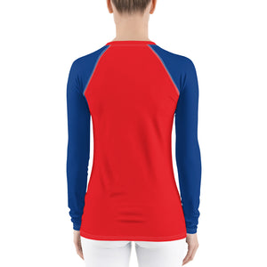 Women's Athletic Long Sleeve Shirt SKI Red/Blue