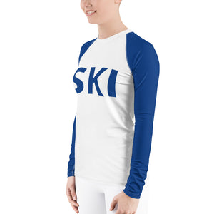 Women's Athletic Long Sleeve Shirt SKI White/Blue