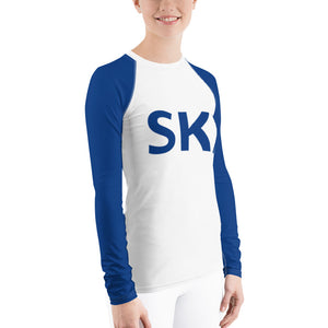Women's Athletic Long Sleeve Shirt SKI White/Blue