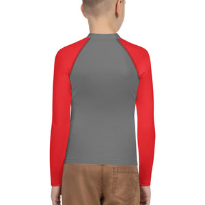Youth Athletic Long-sleeve Shirt Grey Red SKIER