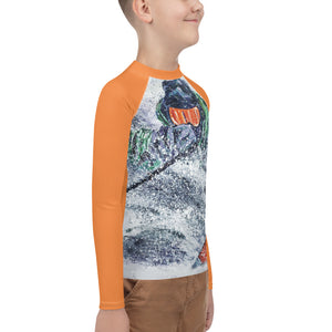 Youth Athletic Long-sleeve Orange Powder Skier