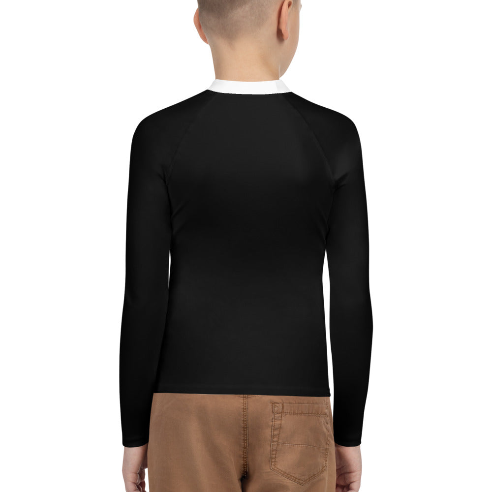 Youth Athletic Long-sleeve Shirt Black Stickman