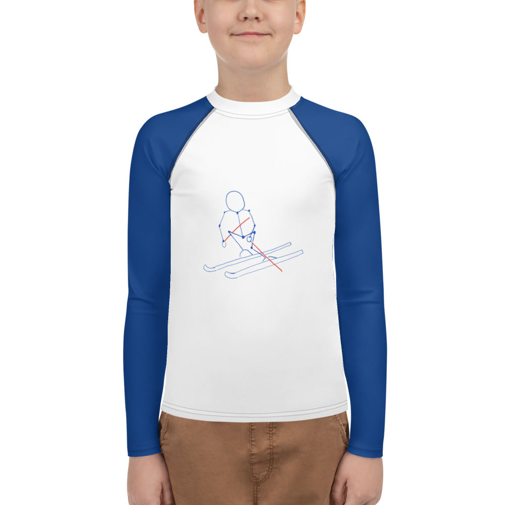 Youth Athletic Long-sleeve Shirt Blue Stickman
