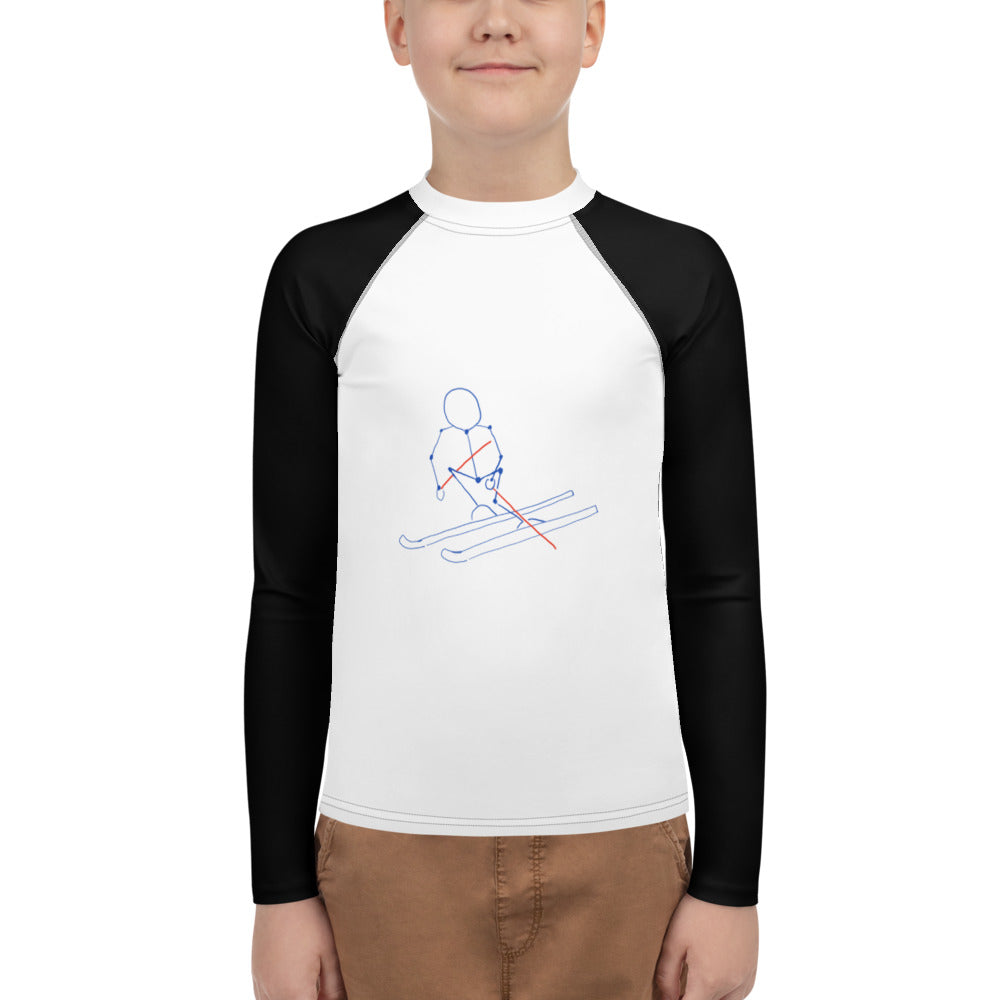 Youth Athletic Long-sleeve Shirt Black Stickman
