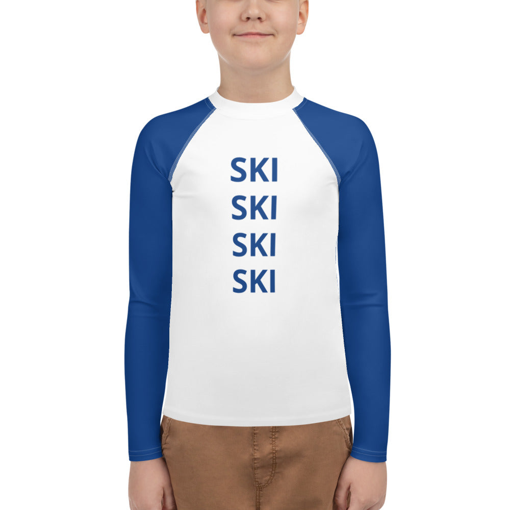 Youth Athletic Long-sleeve Shirt Blue SKI SKI SKI