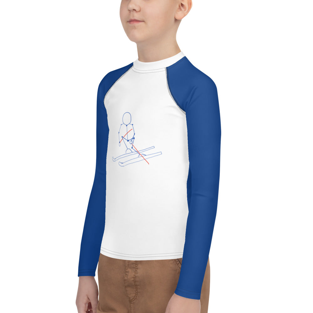Youth Athletic Long-sleeve Shirt Blue Stickman