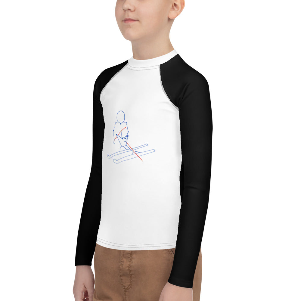 Youth Athletic Long-sleeve Shirt Black Stickman