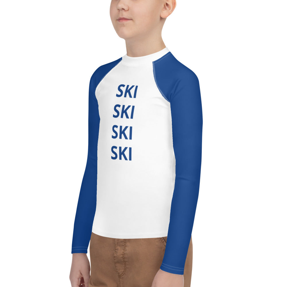 Youth Athletic Long-sleeve Shirt Blue SKI SKI SKI