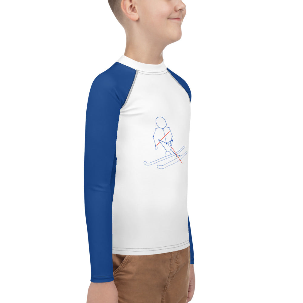 Youth Athletic Long-sleeve Shirt Blue Stickman