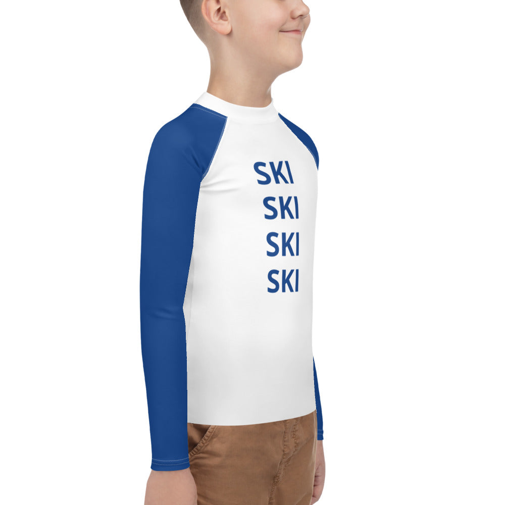 Youth Athletic Long-sleeve Shirt Blue SKI SKI SKI