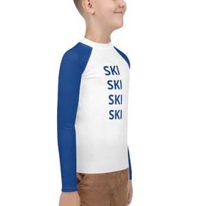 Youth Athletic Long-sleeve Shirt Blue SKI SKI SKI