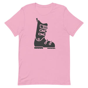 Short-Sleeve Unisex T-Shirt Black Ski Boot