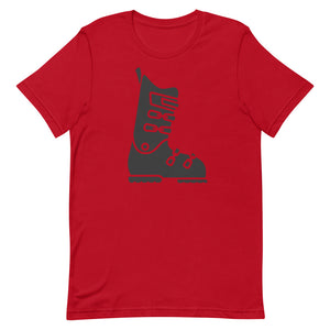 Short-Sleeve Unisex T-Shirt Black Ski Boot