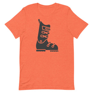 Short-Sleeve Unisex T-Shirt Black Ski Boot