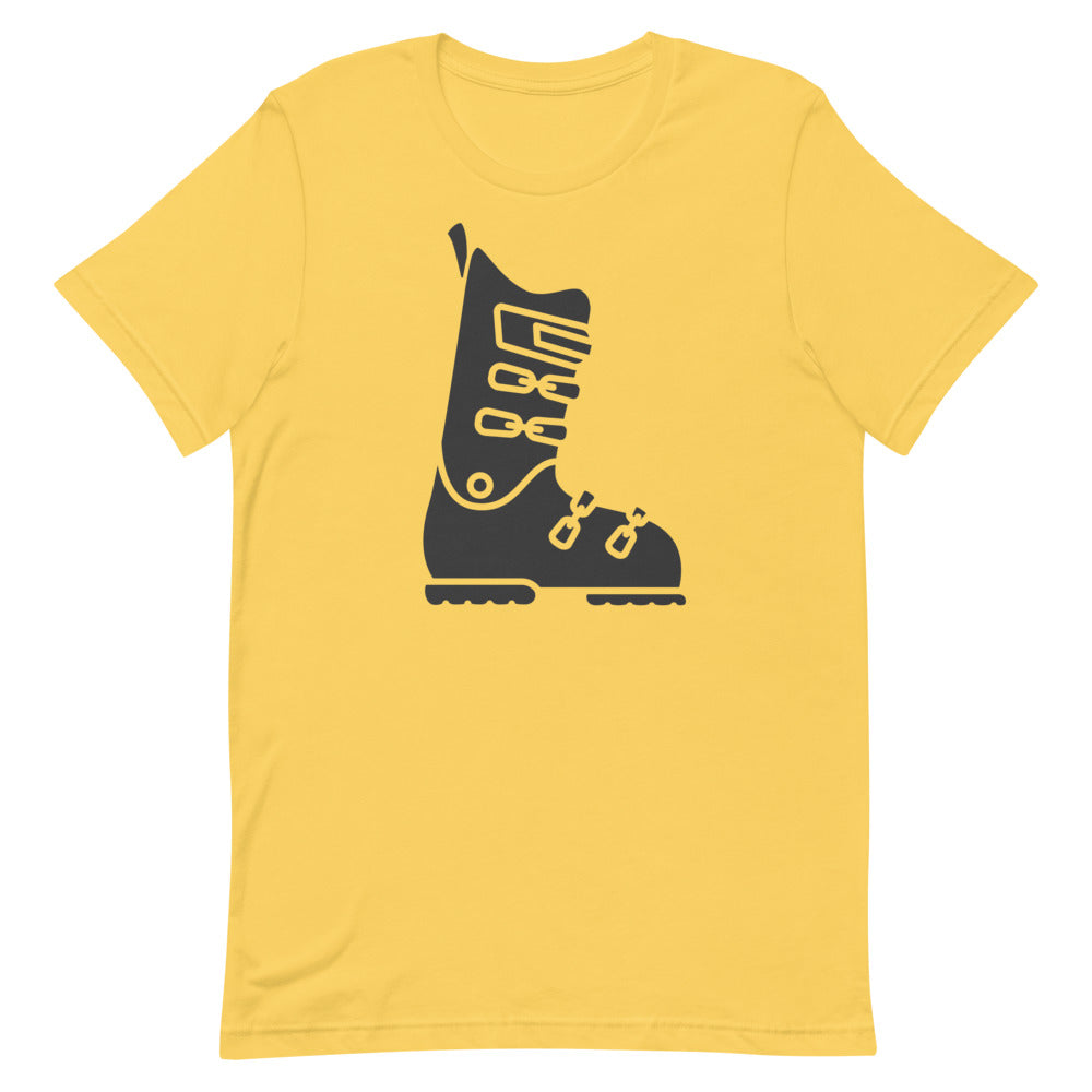 Short-Sleeve Unisex T-Shirt Black Ski Boot