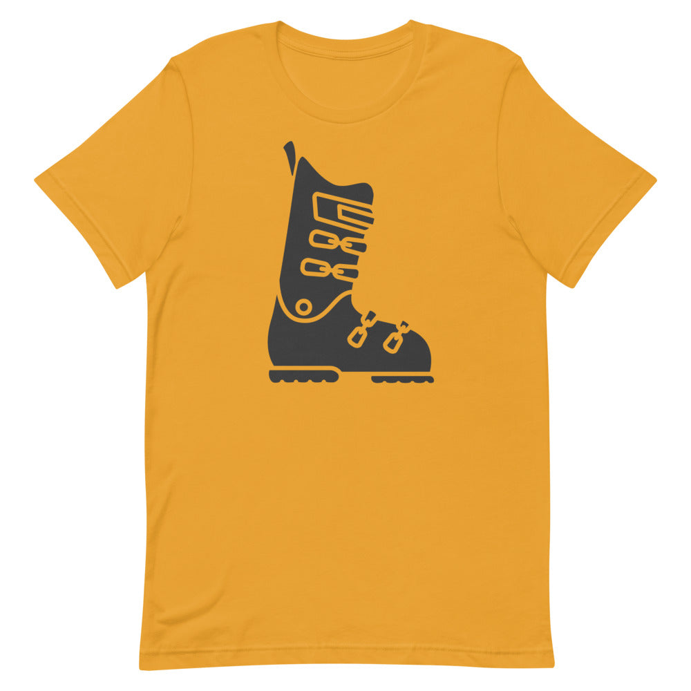 Short-Sleeve Unisex T-Shirt Black Ski Boot