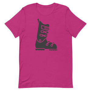 Short-Sleeve Unisex T-Shirt Black Ski Boot