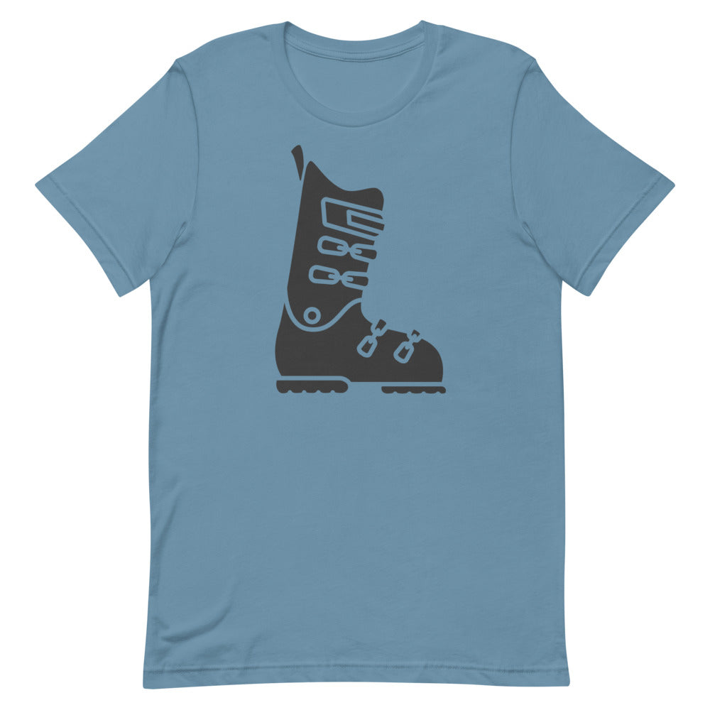 Short-Sleeve Unisex T-Shirt Black Ski Boot