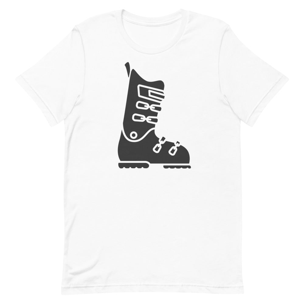 Short-Sleeve Unisex T-Shirt Black Ski Boot