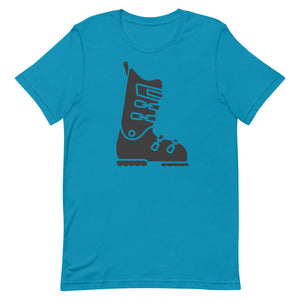 Short-Sleeve Unisex T-Shirt Black Ski Boot