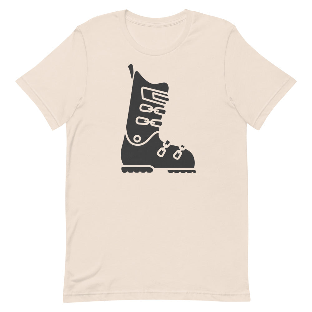 Short-Sleeve Unisex T-Shirt Black Ski Boot