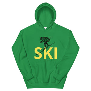 Unisex Hoodie Yellow Ski Racing