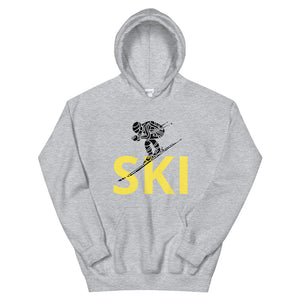 Unisex Hoodie Yellow Ski Racing