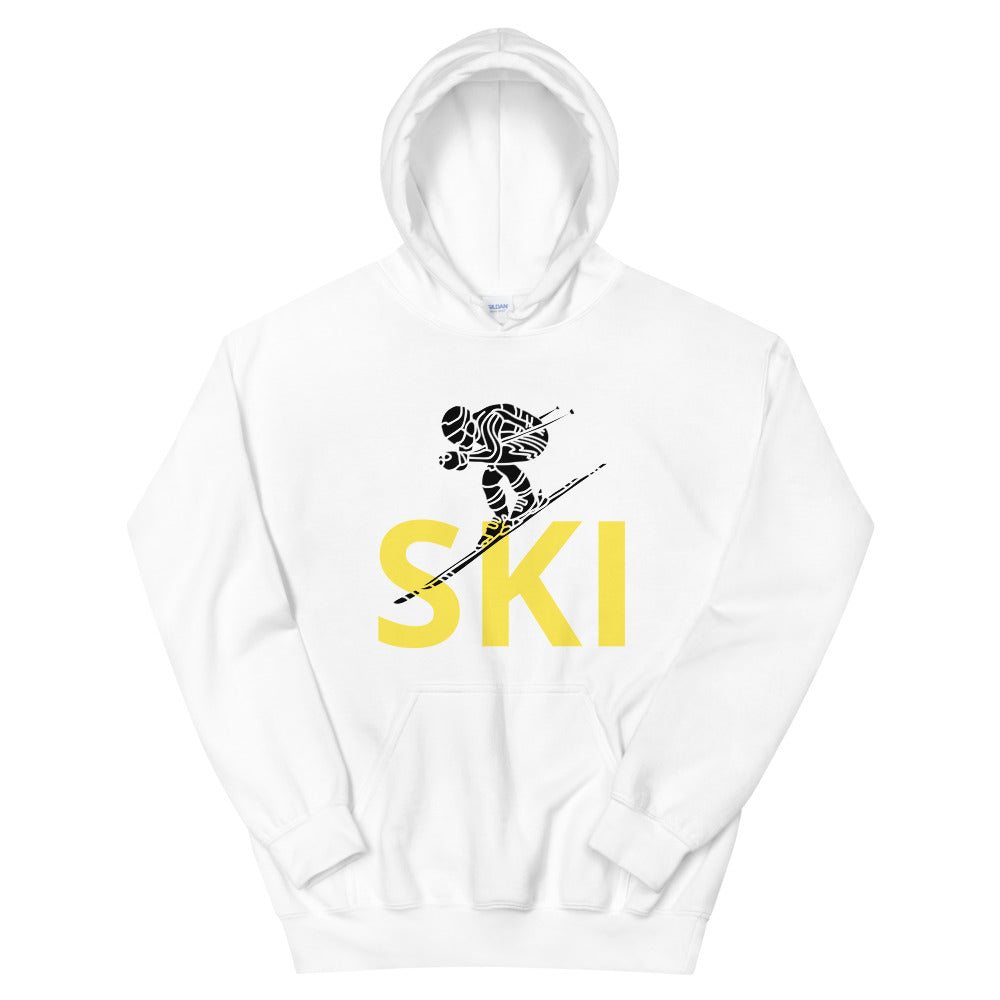 Unisex Hoodie Yellow Ski Racing