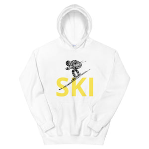 Unisex Hoodie Yellow Ski Racing
