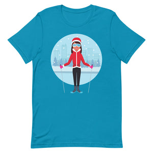 Short-Sleeve Unisex T-Shirt Lady Skier