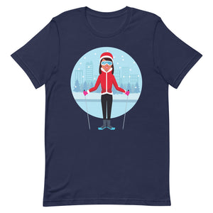 Short-Sleeve Unisex T-Shirt Lady Skier