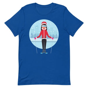 Short-Sleeve Unisex T-Shirt Lady Skier