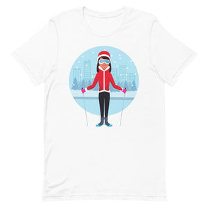 Short-Sleeve Unisex T-Shirt Lady Skier