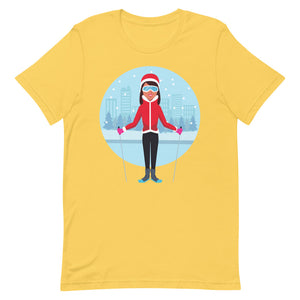 Short-Sleeve Unisex T-Shirt Lady Skier
