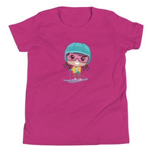 Youth Short Sleeve T-Shirt Young Girl Skier